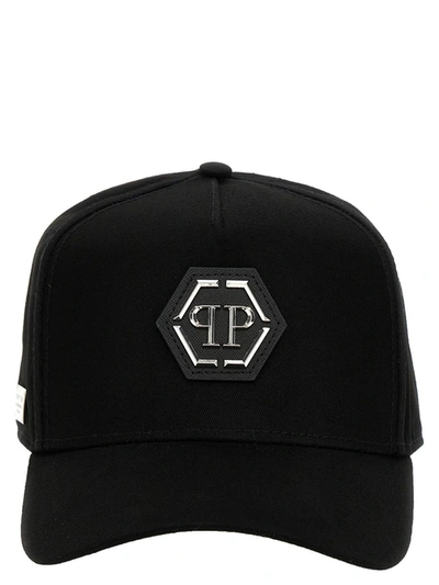 Philipp Plein Logo Plaque Cap Hats Black