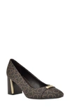 Calvin Klein Unesta Pointed Toe Pump In Brown Logo