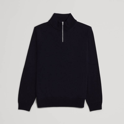 Asket The Merino Half Zip Sweater Dark Navy