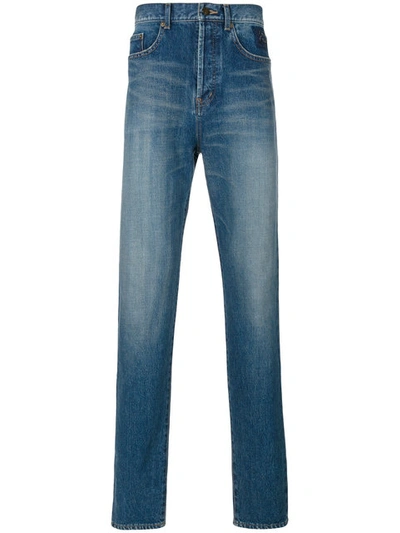 Saint Laurent Classic Faded Jeans In Blue