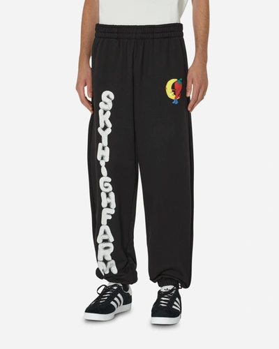 Sky High Farm Brushed Cotton Joggers With Printed Logo In Black
