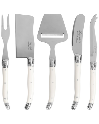French Home 5pc Laguiole Cheese Set In White