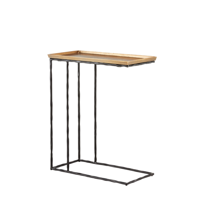 Oka Mimilo Rectangular Side Table - Black/brass