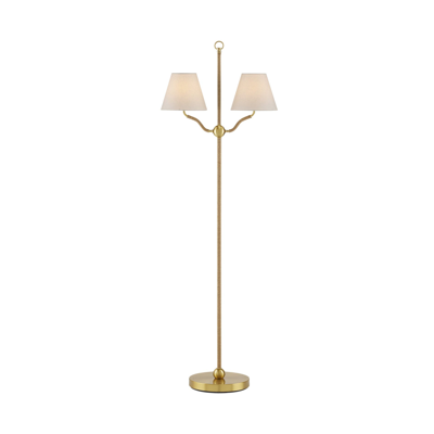 Oka Trishula Floor Lamp And Shades - Antique Brass