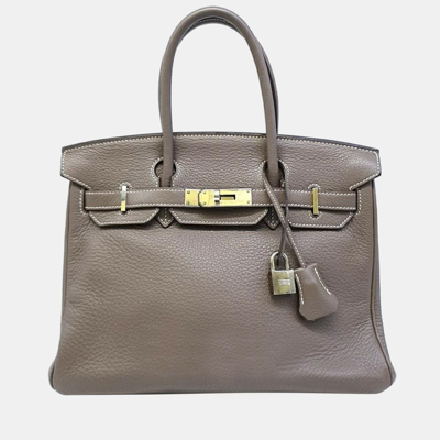 Pre-owned Hermes Birkin 30 Bag In Grey
