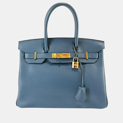 Pre-owned Hermes Birkin 30 Bag In Blue