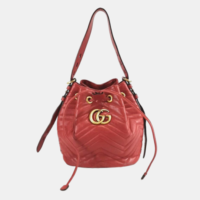 Pre-owned Gucci Marmont Bag In Red