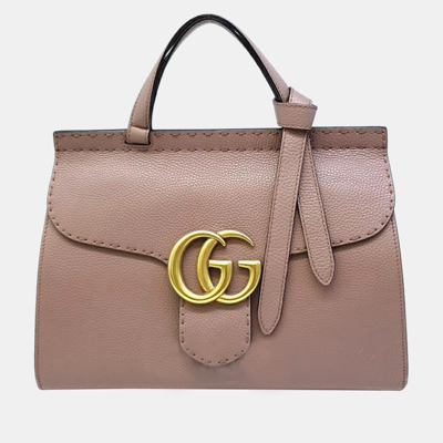 Pre-owned Gucci Marmont Bag In Pink