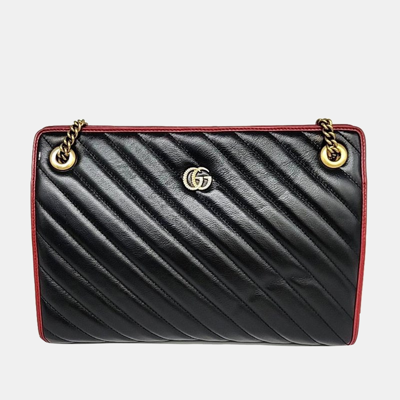 Pre-owned Gucci Marmont Bag In Black