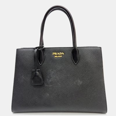 Pre-owned Prada Saffiano Tote Bag In Black