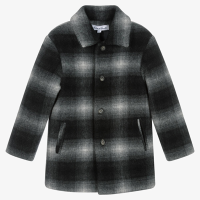 Tartine Et Chocolat Kids'  Boys Grey Check Wool Coat