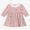 TARTINE ET CHOCOLAT TARTINE ET CHOCOLAT GIRLS PINK GINGHAM EMBROIDERED DRESS