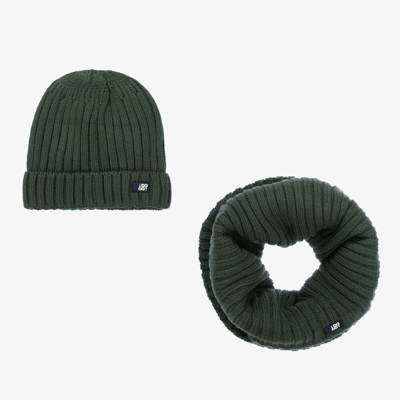 Ido Junior Kids'  Boys Green Knitted Hat & Snood Set