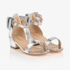 ANGEL'S FACE GIRLS SILVER BOW HEELED SANDAL