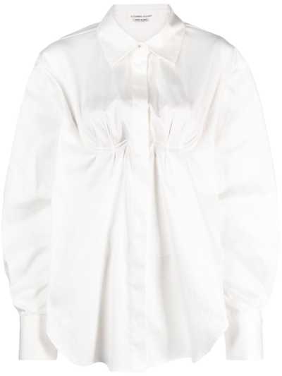 Alessandro Vigilante Balloon-sleeved Backless Shirt In Beige