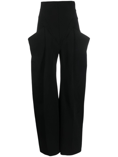 Alessandro Vigilante High Waist Bodysuit Pants In Black