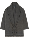 Alanui A Finest Fringed Cardigan In Gray