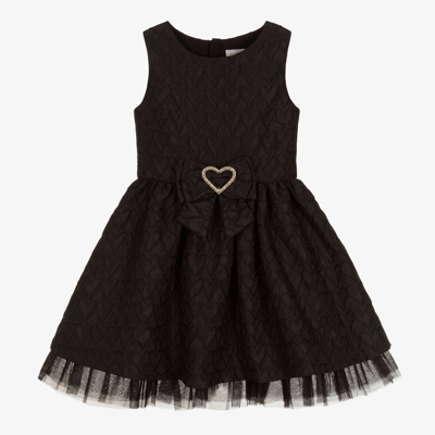 Angel's Face Kids'  Girls Black Jacquard Heart Dress