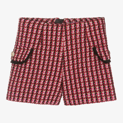 Abel & Lula Kids' Girls Red & Pink Tweed Shorts