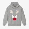 WAUW CAPOW BY BANGBANG BOYS GREY COTTON REINDEER HOODIE