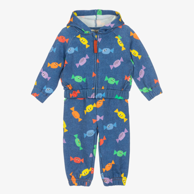 The Bonnie Mob Blue Cotton Jersey Baby Tracksuit