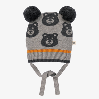 The Bonnie Mob Babies' Pop-up Animal Ears Cashmere Beanie In Grey
