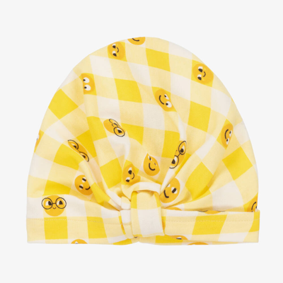 The Bonnie Mob Yellow Cotton Check Baby Turban