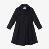 BEATRICE & GEORGE GIRLS NAVY BLUE FELTED COAT