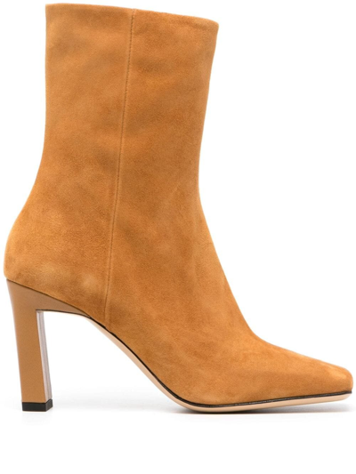 Wandler Isa Sleepy 85mm Suede Boots In Amarillo