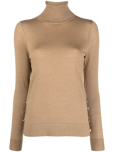 Michael Kors Maglia Collo Alto In Beige