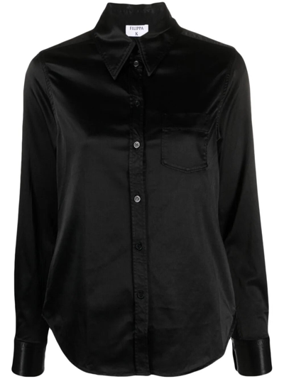 Filippa K Eira Silk Shirt In Black  