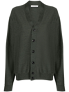 Lemaire Twisted Wool-blend Cardigan In Green