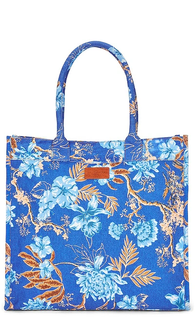 Seafolly Eden Canvas Tote Bag In Azure