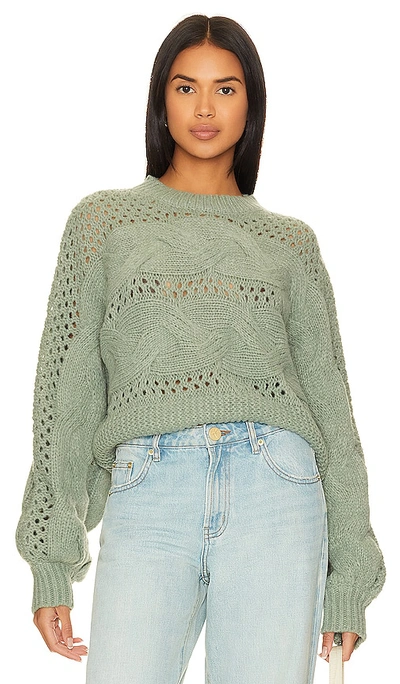 Minkpink Kaine Cable Sweater In Mint