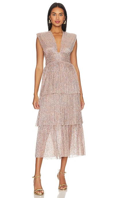 Sabina Musayev Bonita Dress In Peach Bronze