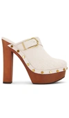 Veronica Beard Alek Platform Clog Sandal In Ivory In Chiffon