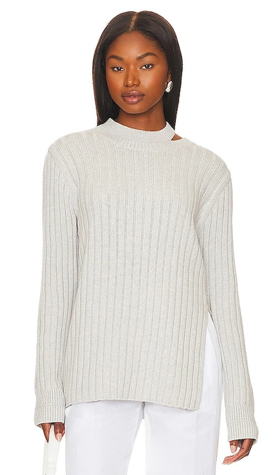 St Agni Deconstructed Rib Knit Jumper In Soft Grey