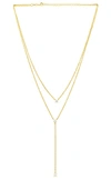 Shashi Solitaire Layered Lariat In Gold