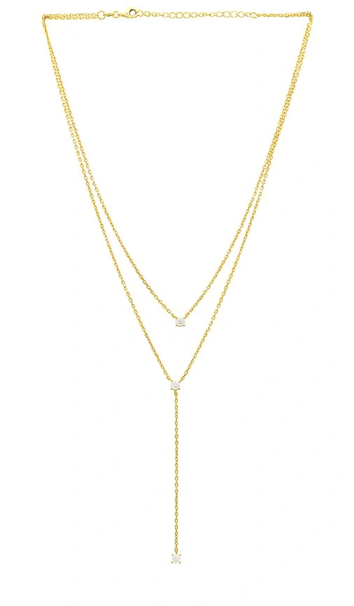 Shashi Solitaire Layered Lariat In Gold