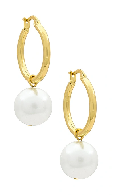 Shashi Pearly Hoops In Gold