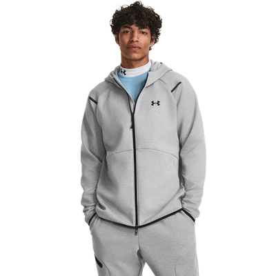 Under Armour Mens  Unstoppable Fleece Full-zip Hoodie In Mod Grey/black