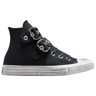 Converse Womens  Chuck Taylor All Star Strap With Buckle Hi In Egret/black