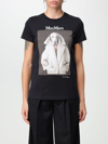 Max Mara Cotton With Wegman Print T-shirt In Black