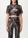 PALM ANGELS CROPPED SEQUIN T-SHIRT,393543102