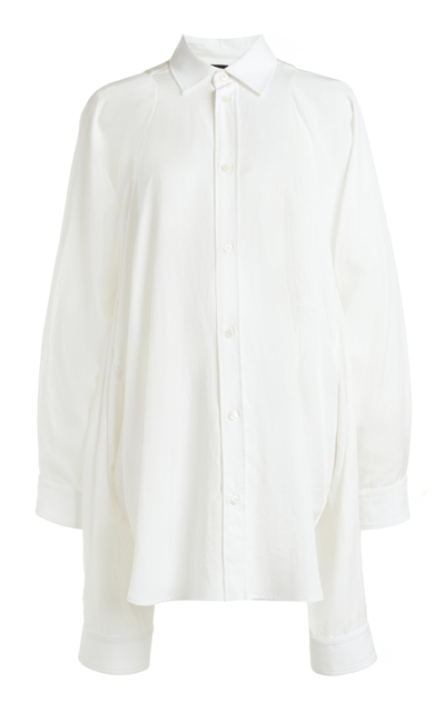 Balenciaga Knotted Cotton Button-down Shirt In White