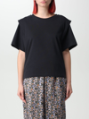 Isabel Marant Woman T-shirt Black Size M Cotton In Black