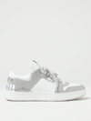 JIMMY CHOO FLORENT SNEAKERS IN LEATHER AND GLITTERY FABRIC,E53567001