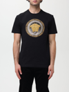Versace Round-neck Cotton T-shirt In Black