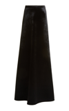 Balenciaga Velvet Maxi Skirt In Black