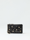 JIMMY CHOO LEATHER COIN PURSE WITH APPLIED STARS,E53651002